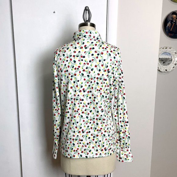 1970s vintage berry print button down shirt - size large - Picture 3 of 9
